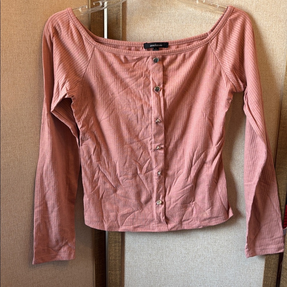 FINAL MARKDOWN Ambiance junior Mauve Ribbed Shirt large